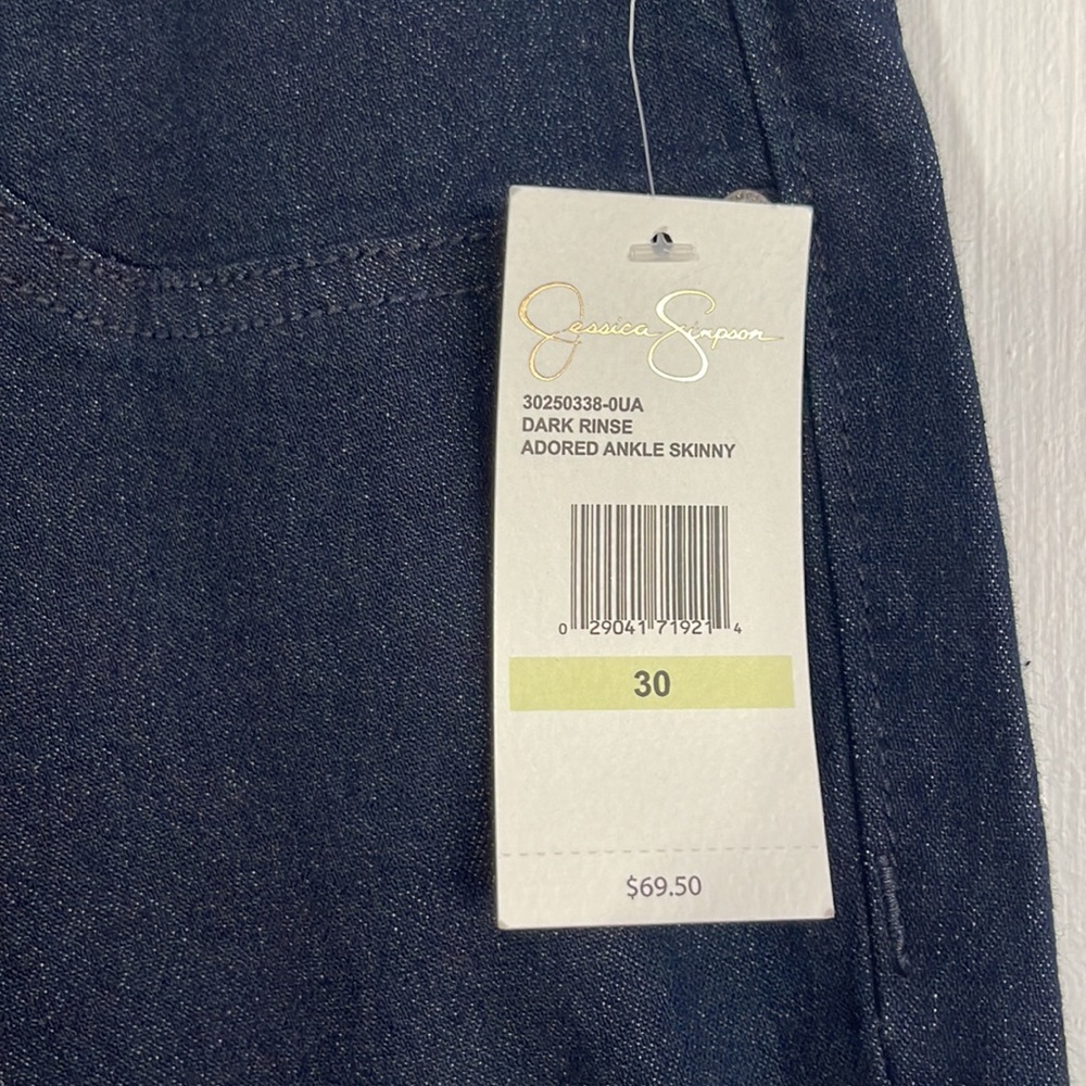 NWT Jessica Simpson Jeans 30 Adored Ankle Skinny Dark Wash Stretch New Rinse - Picture 4 of 10